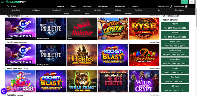 Casinoper VIP Üyelik